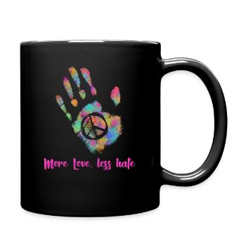 Plus d’amour Moins de haine hippie - Mug uni - noir - Droite