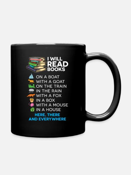 Bücher auf einem Boot lesen - Tasse einfarbig - Schwarz