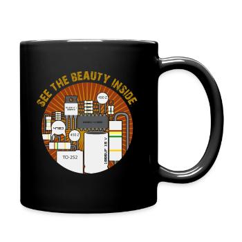 See The Beauty Inside Elektrotechnik Freak Lustig - Tasse einfarbig - Schwarz - Rechts