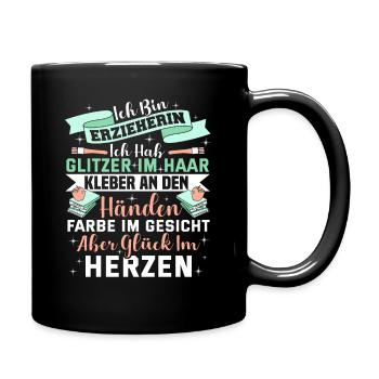 Funny educator kids kindergarten gift - Full Colour Mug - black - Right