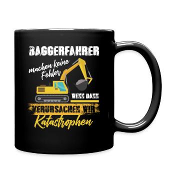 Bagger Graben - Tasse einfarbig - Schwarz - Rechts
