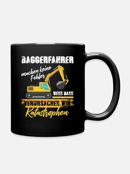 Bagger Graben - Tasse einfarbig - Schwarz