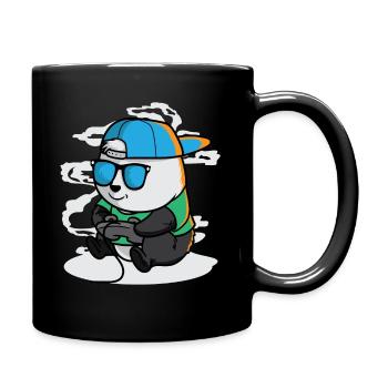 Panda Gamer Video Player Play Game Panda Bear - Full Colour Mug - black - Right