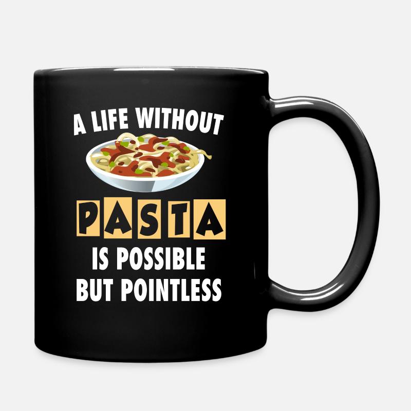 Pasta Nudeln Italienisch Spaghetti Geschenk - Tasse einfarbig - Schwarz