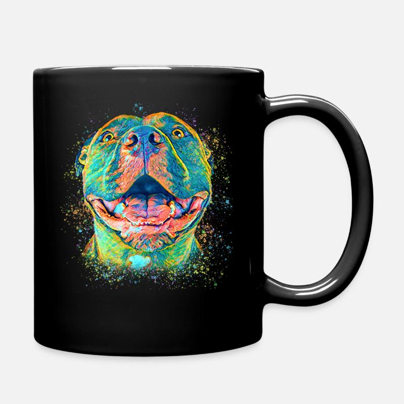 Niedlicher Pitbull - Tasse einfarbig - Schwarz