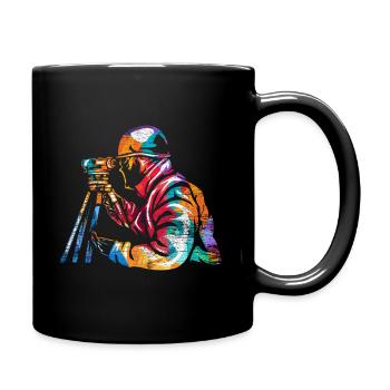 Vermessungstechniker - Tasse einfarbig - Schwarz - Rechts