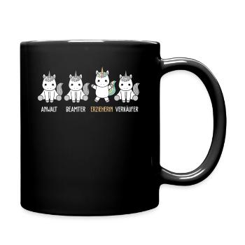 Erzieherin Erziehung - Tasse einfarbig - Schwarz - Rechts