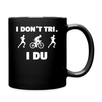 Duathlon Duathleten Extremsport Rennrad Geschenk - Tasse einfarbig - Schwarz - Rechts