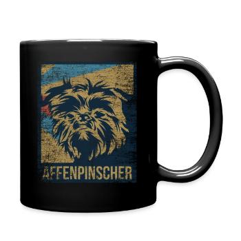 Affenpinscher Pinscher - Tasse einfarbig - Schwarz - Rechts