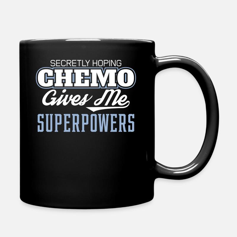 Lustige Krebshoffnung Chemo gibt mir Superkräfte - Tasse einfarbig - Schwarz