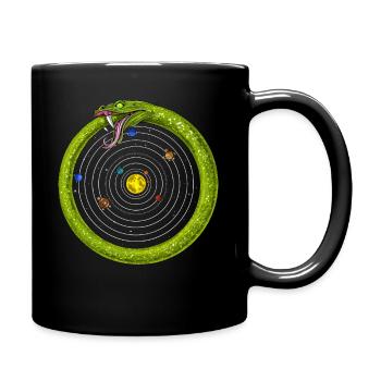 Solar System Ouroboros Snake - Full Colour Mug - black - Right