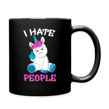 Unicorn I hate people stinky fingers - Full Colour Mug - black - Right