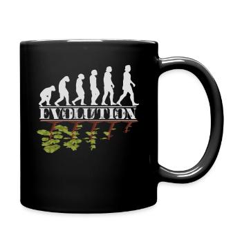 Umwelt Evolution des Menschen und der Natur - Tasse einfarbig - Schwarz - Rechts
