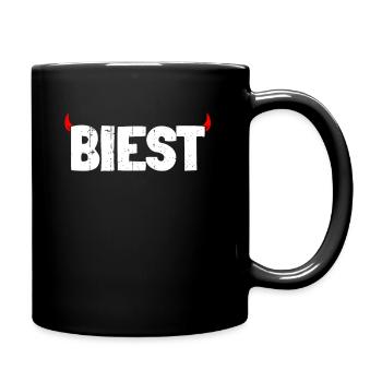 Biest Teufel Zicke - Tasse einfarbig - Schwarz - Rechts