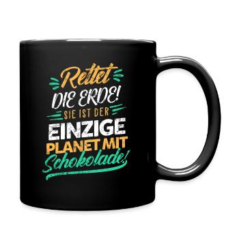 Schokolade Klimaschutz - Tasse einfarbig - Schwarz - Rechts