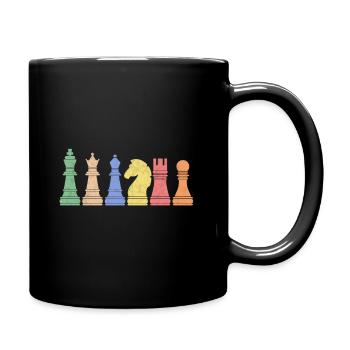 Schach Schachspieler - Tasse einfarbig - Schwarz - Rechts