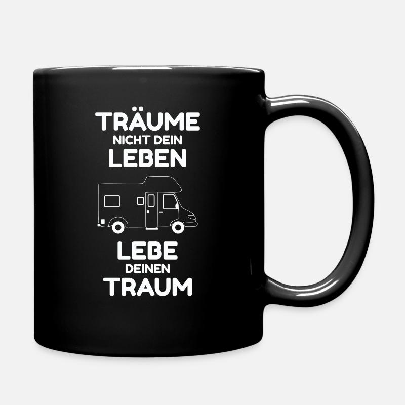 Wohnmobil Camping Caravan Camper Geschenk - Tasse einfarbig - Schwarz