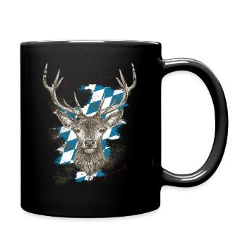 - Bayrisches Original Hirsch Bayern - Tasse einfarbig - Schwarz - Rechts