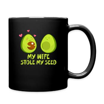 Avocado Schwangerschaft - Tasse einfarbig - Schwarz - Rechts