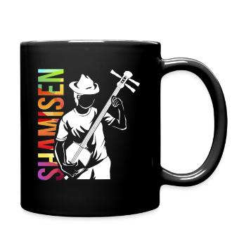 Shamisen Geschenk - Tasse einfarbig - Schwarz - Rechts