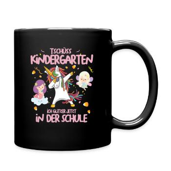 Einschulung Dabbing Einhorn Feen Cooles Geschenk - Tasse einfarbig - Schwarz - Rechts