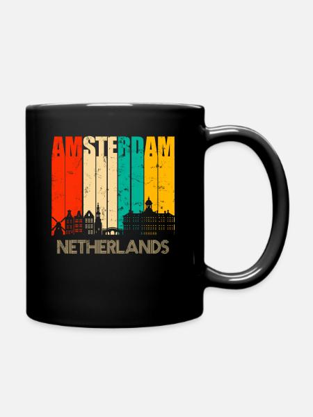 Amsterdam - Full Colour Mug - black