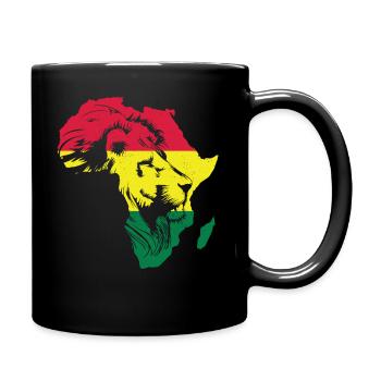 Roar Africa Map Lion Face Reggae Rasta Gift - Full Colour Mug - black - Right