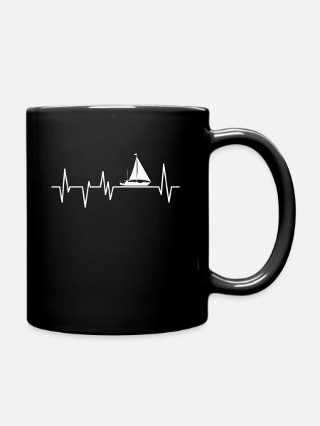 Voilier marin battement de coeur voilier voilier - Mug uni - noir