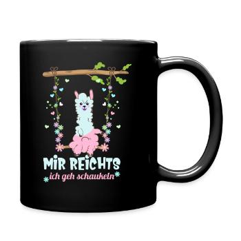 Mir Reichts Ich Geh Schaukeln Llama - Tasse einfarbig - Schwarz - Rechts