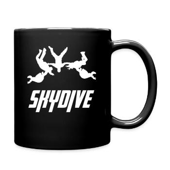 Freifall Fallschirm für Fallschirmspringer - Tasse einfarbig - Schwarz - Rechts