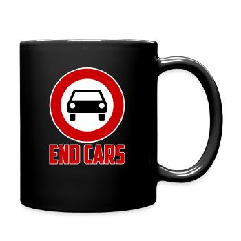 End Cars Anti Auto Gegen Autos - Tasse einfarbig - Schwarz - Rechts