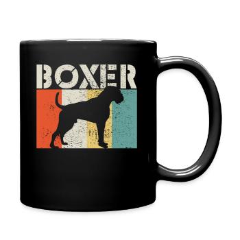 Boxer Hund Retro - Tasse einfarbig - Schwarz - Rechts