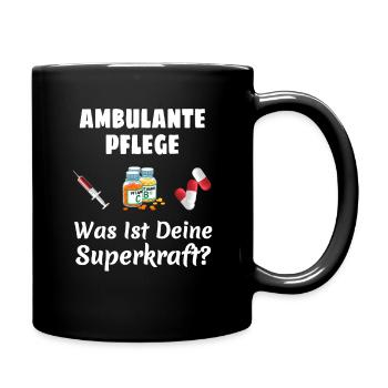 Ambulante Pflege T-Shirt Für Frauen Krankenpflege - Tasse einfarbig - Schwarz - Rechts