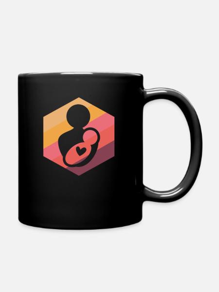 Hebamme Neugeborenes - Tasse einfarbig - Schwarz