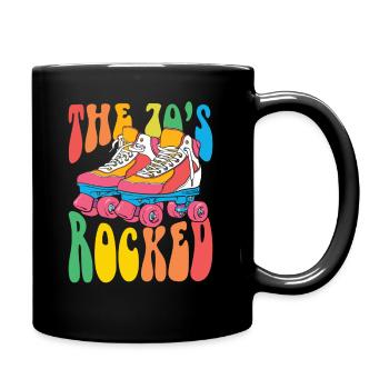 70er 70er Kostüm - Tasse einfarbig - Schwarz - Rechts