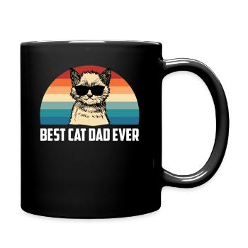 Bester Katzen Papa Ever Best Cat Dad Ever Lustig - Tasse einfarbig - Schwarz - Rechts