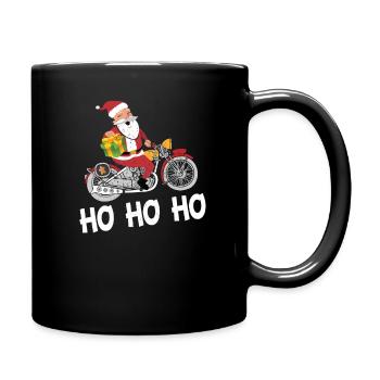 Santa Claus Biker Weihnachtsmann Nikolaus Motorrad - Tasse einfarbig - Schwarz - Rechts