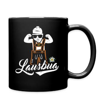 Lausbua Bayern, Tirol & Steiermark lustige Sprüche - Tasse einfarbig - Schwarz - Rechts