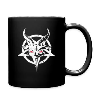 Satanism Satan Cross Lucifer Devil Gift - Full Colour Mug - black - Right