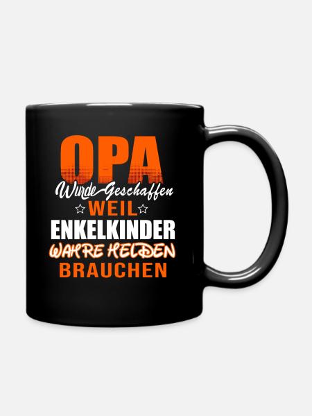 Opa - Wahrer Held - Tasse einfarbig - Schwarz