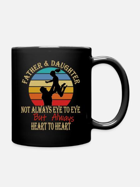 Père et fille regardent papa et fille - Mug uni - noir
