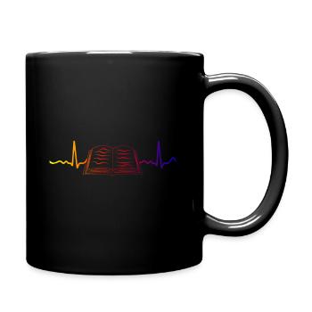 Reading pulse heart - Full Colour Mug - black - Right