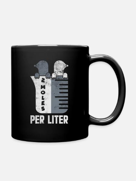 Two Moles Per Liter Maulwurf Chemie Geschenk - Tasse einfarbig - Schwarz