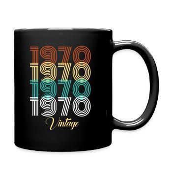 1970 vintage birthday year of birth gift idea - Full Colour Mug - black - Right