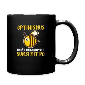 XASTY Süßes Sumsi mit Po Scherz Optimismus Shirt - Tasse einfarbig - Schwarz - Rechts
