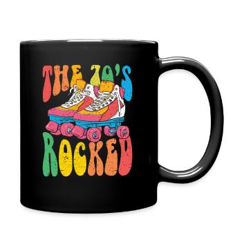 70s Seventies 1970's Vintage - Full Colour Mug - black - Right