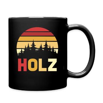 Holz Holz - Tasse einfarbig - Schwarz - Rechts