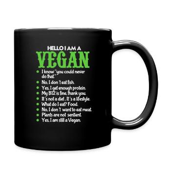 végétalien - Mug uni - noir - Droite