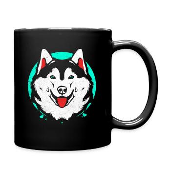 Husky - Tasse einfarbig - Schwarz - Rechts
