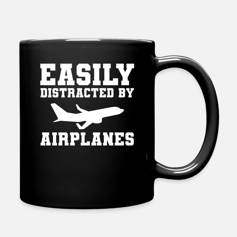 Flugzeug-Pilot Luftfahrt - Tasse einfarbig - Schwarz